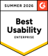 G2 Award Badge: Best Usability (Enterprise)