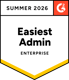 G2 Award Badge: Easiest Admin (Enterprise)